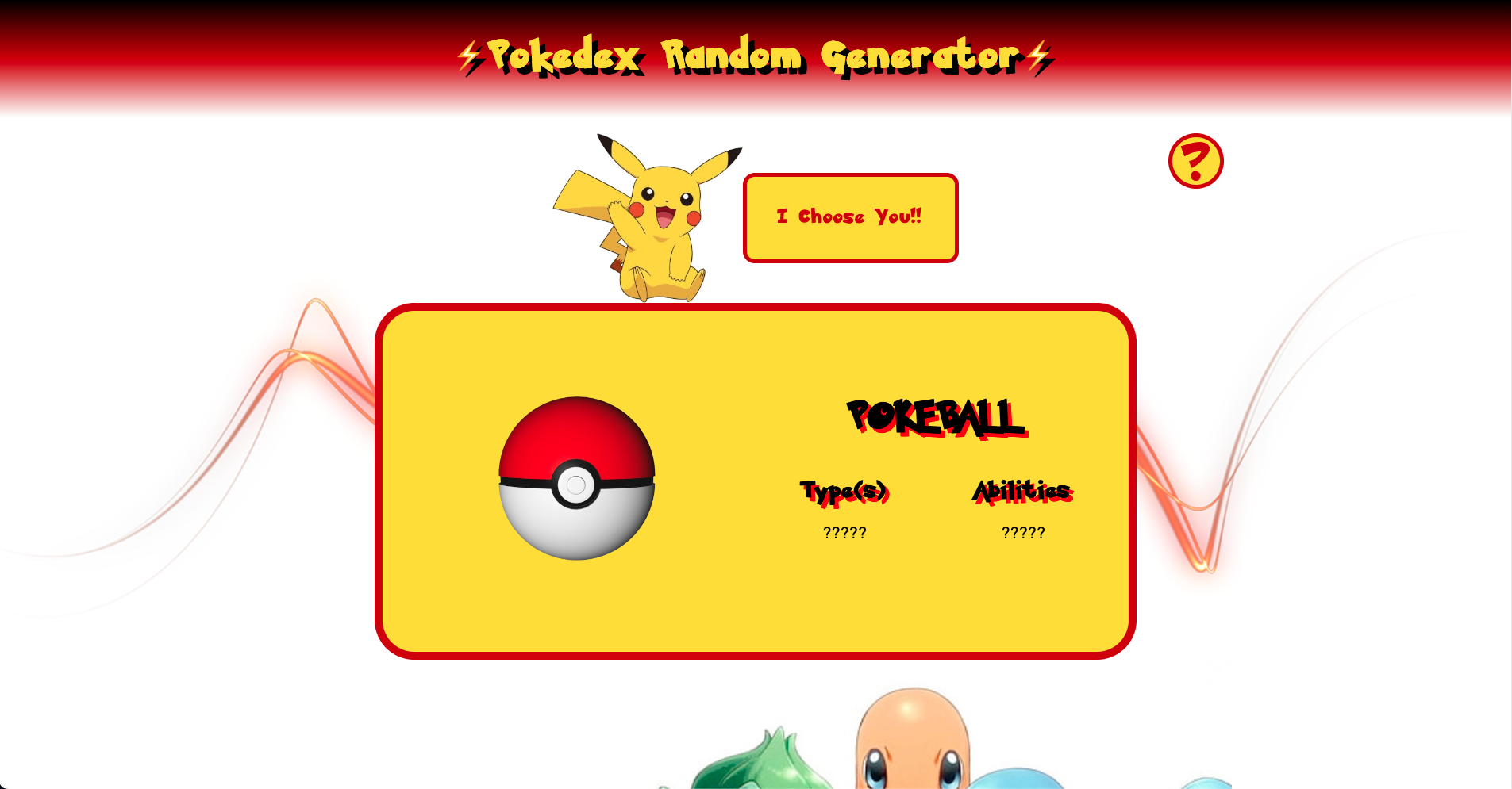 Snapshot of web page withe Pokemon and info about Pokemon